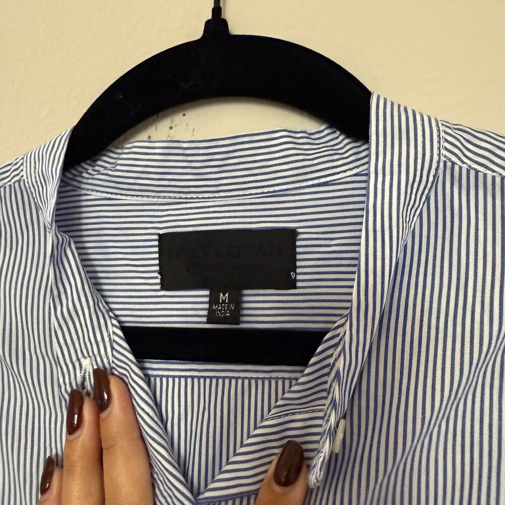 Nili Lotan 100% Cotton Stripped Button Up Shirt sz Medium - Picture 4 of 8